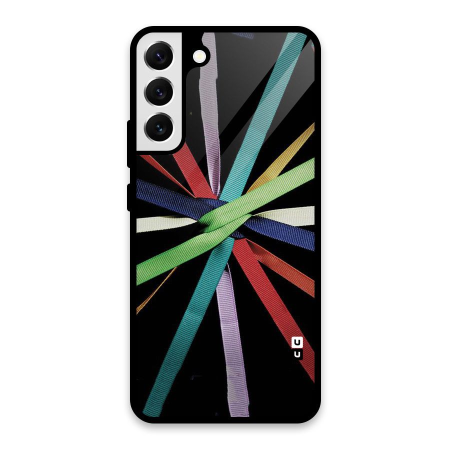 Ribbon Design Glass Back Case for Galaxy S22 Plus 5G