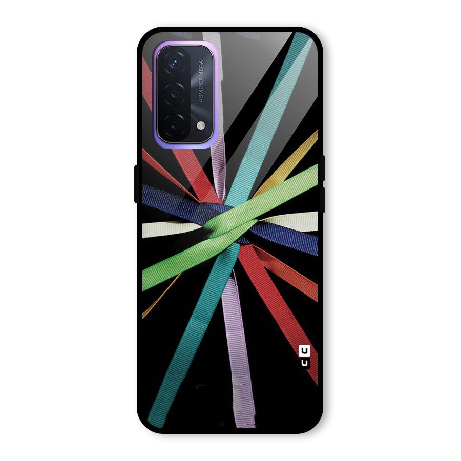 Ribbon Design Glass Back Case for Oppo A74 5G