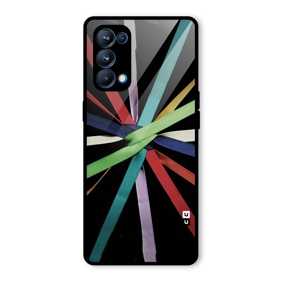 Ribbon Design Glass Back Case for Oppo Reno5 Pro 5G
