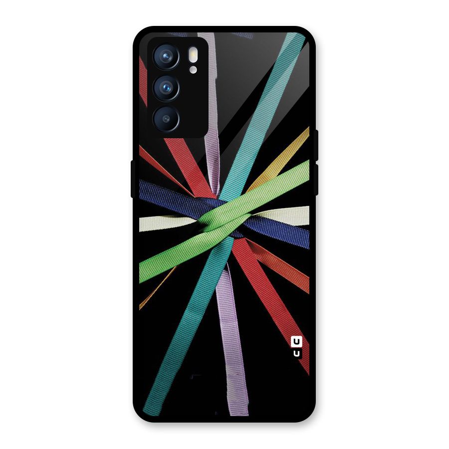 Ribbon Design Glass Back Case for Oppo Reno6 5G