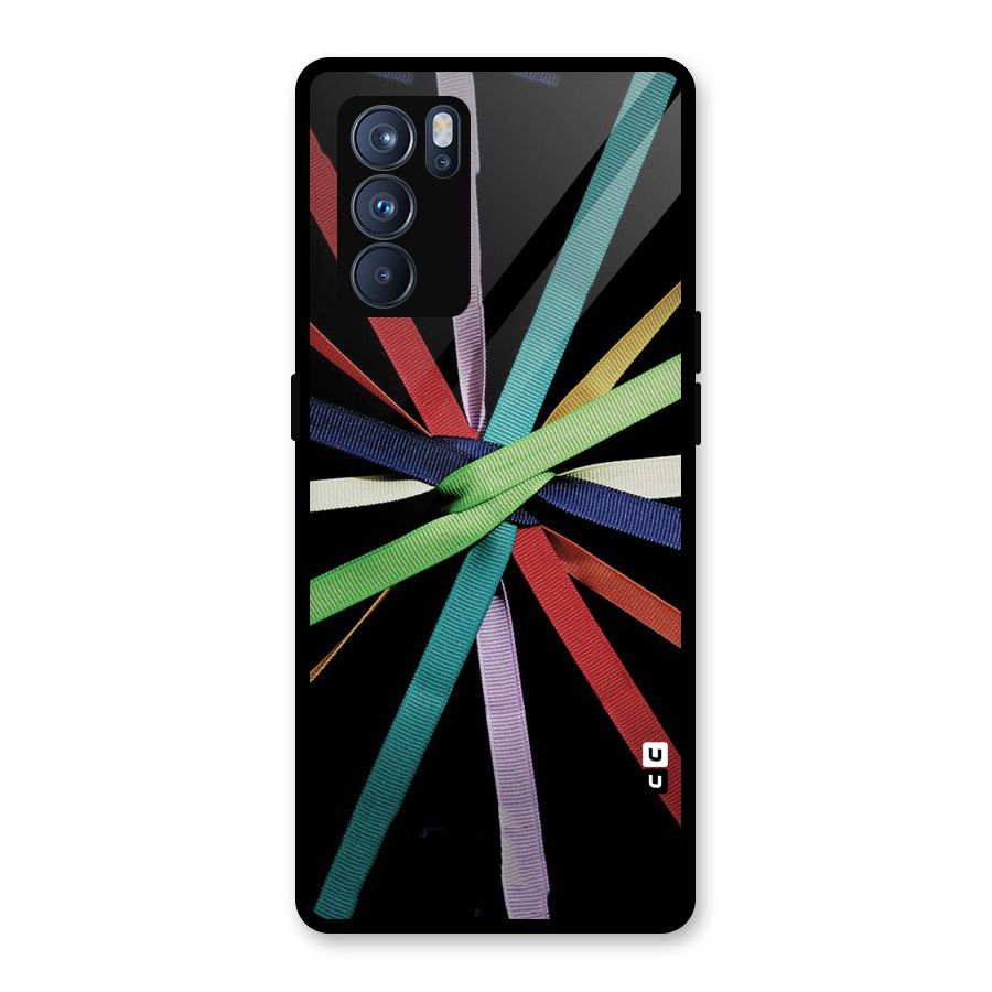 Ribbon Design Glass Back Case for Oppo Reno6 Pro 5G