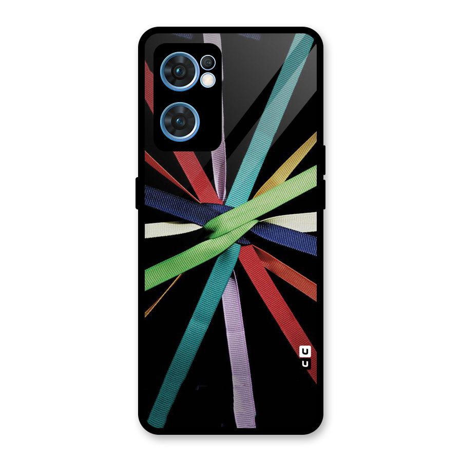 Ribbon Design Glass Back Case for Oppo Reno7 5G