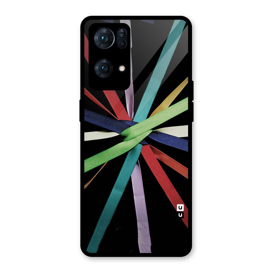 Ribbon Design Glass Back Case for Oppo Reno7 Pro 5G
