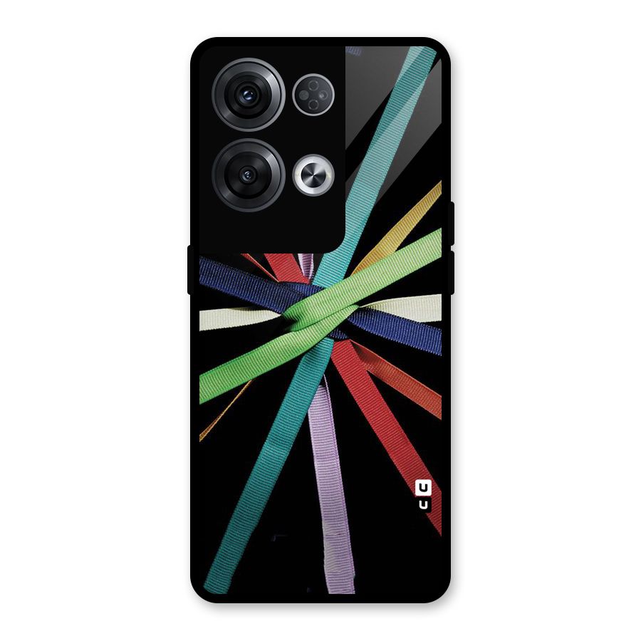 Ribbon Design Glass Back Case for Oppo Reno8 Pro 5G