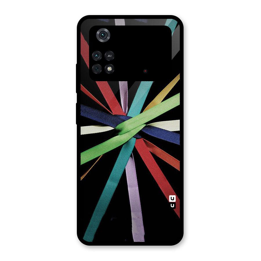 Ribbon Design Glass Back Case for Poco M4 Pro 4G