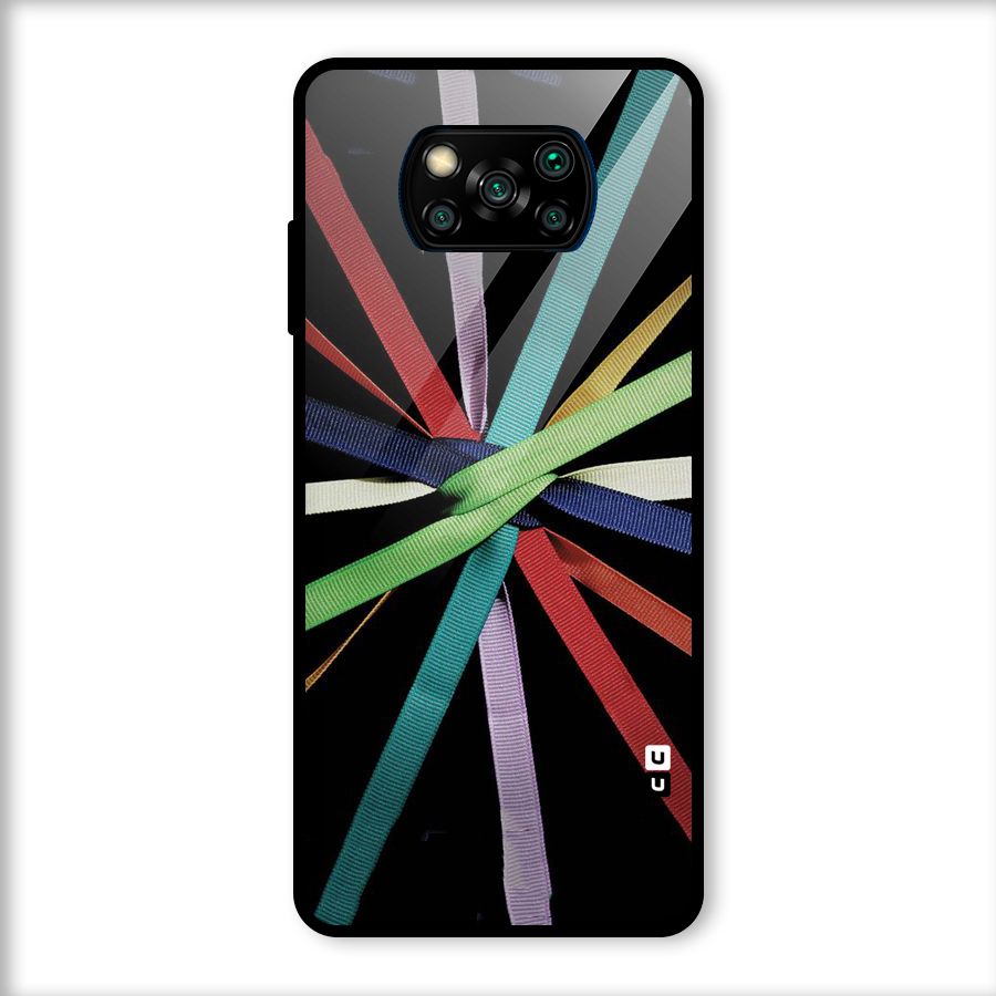 Ribbon Design Glass Back Case for Poco X3