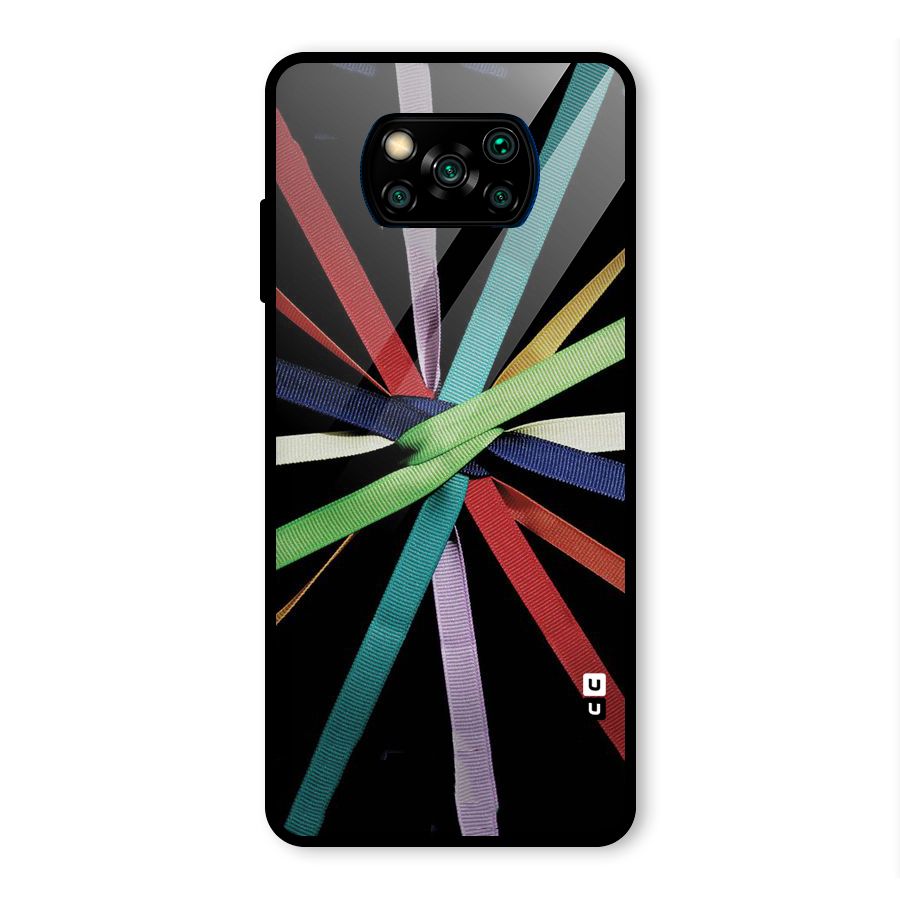 Ribbon Design Glass Back Case for Poco X3 Pro