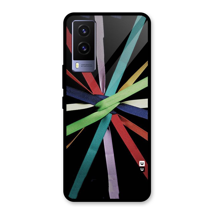 Ribbon Design Glass Back Case for Vivo V21e 5G