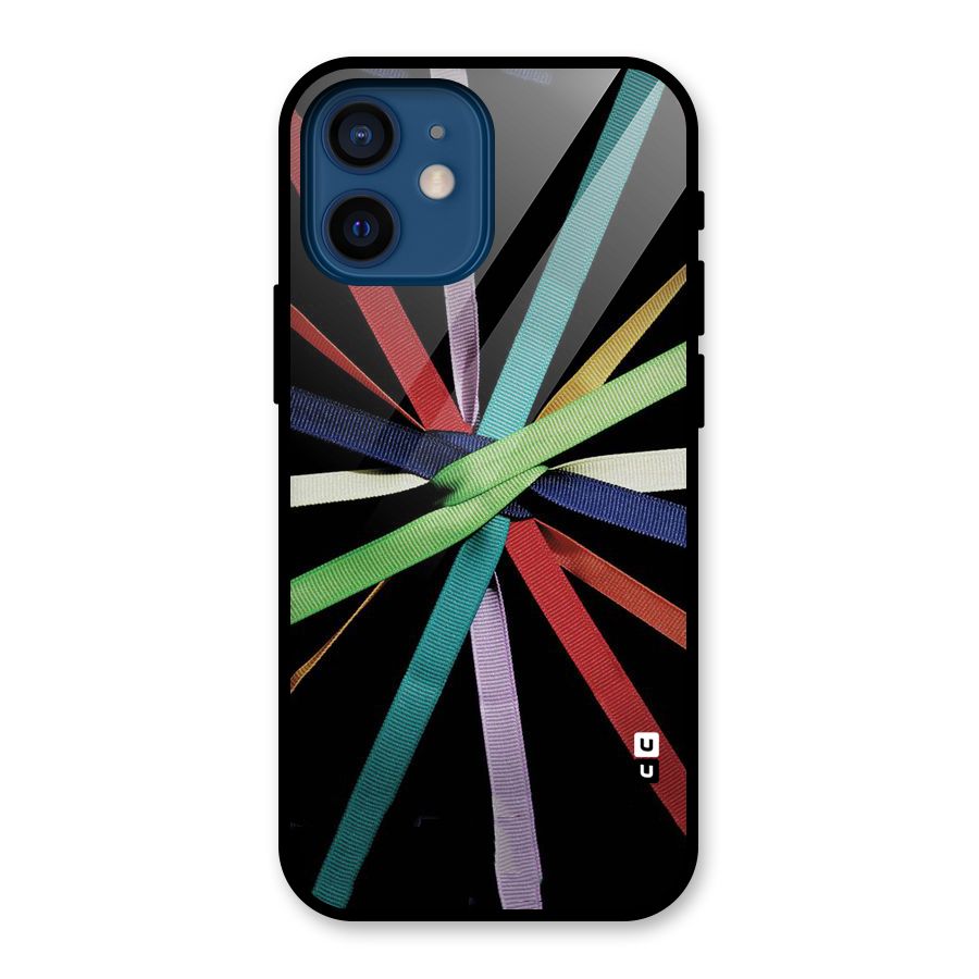 Ribbon Design Glass Back Case for iPhone 12 Mini