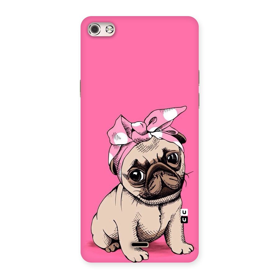 Ribbon Doggo Back Case for Micromax Canvas Silver 5