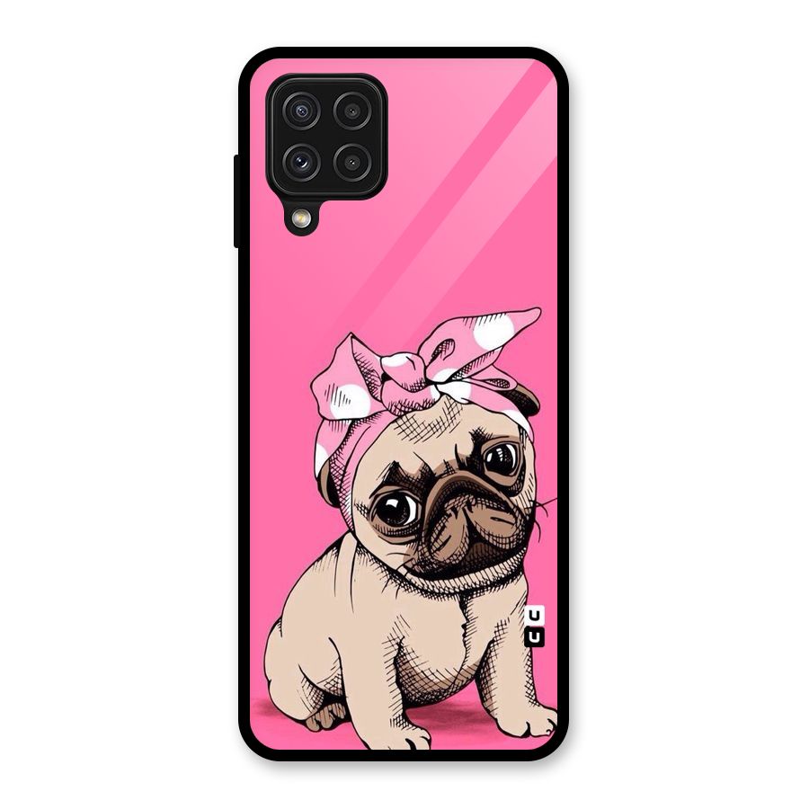 Ribbon Doggo Glass Back Case for Galaxy A22 4G