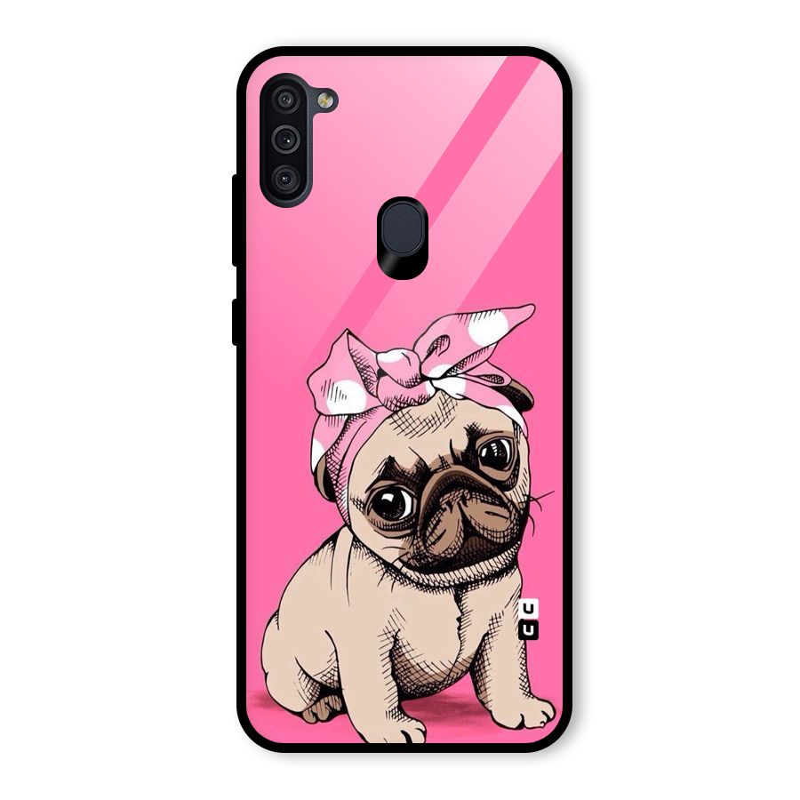 Ribbon Doggo Glass Back Case for Galaxy M11