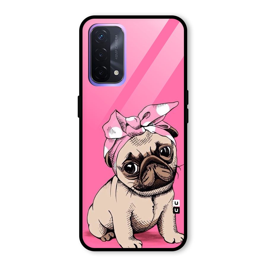 Ribbon Doggo Glass Back Case for Oppo A74 5G