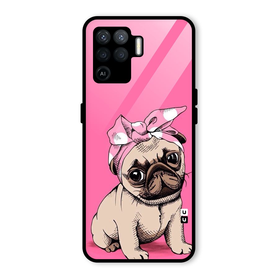 Ribbon Doggo Glass Back Case for Oppo F19 Pro