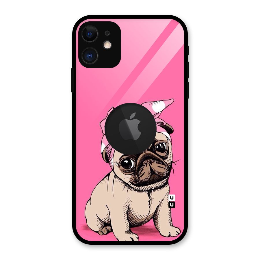 Ribbon Doggo Glass Back Case for iPhone 11 Logo Cut