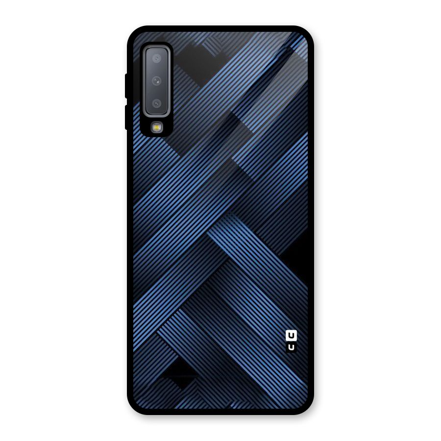 Ribbon Stripes Glass Back Case for Galaxy A7 (2018)