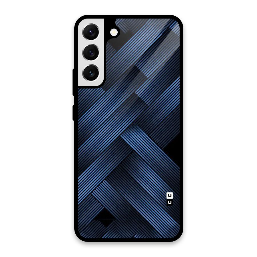 Ribbon Stripes Glass Back Case for Galaxy S22 Plus 5G