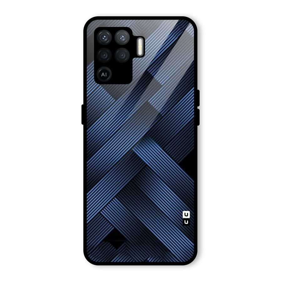 Ribbon Stripes Glass Back Case for Oppo F19 Pro
