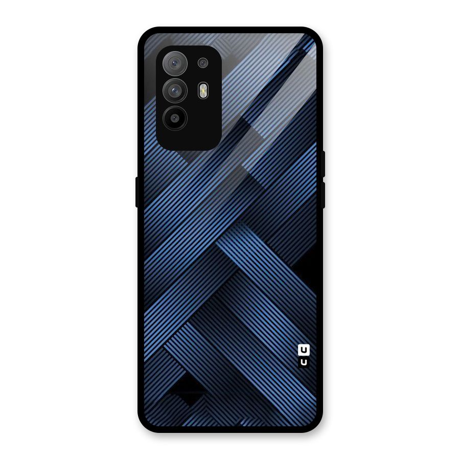 Ribbon Stripes Glass Back Case for Oppo F19 Pro Plus 5G