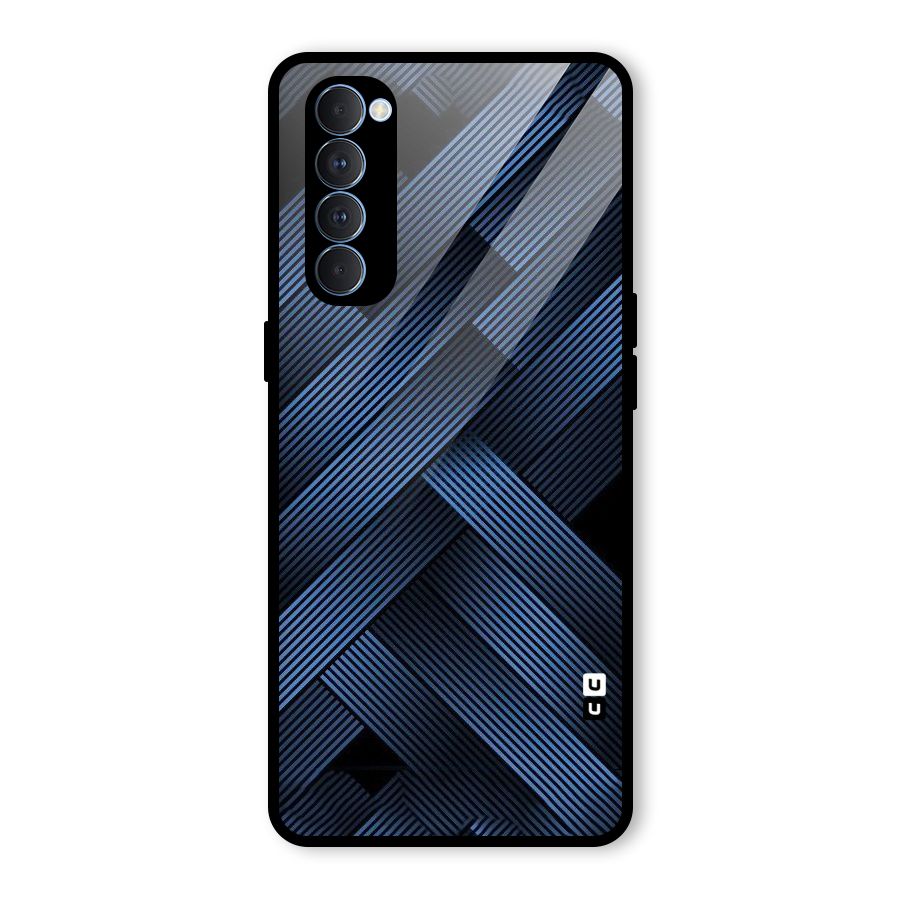 Ribbon Stripes Glass Back Case for Oppo Reno4 Pro