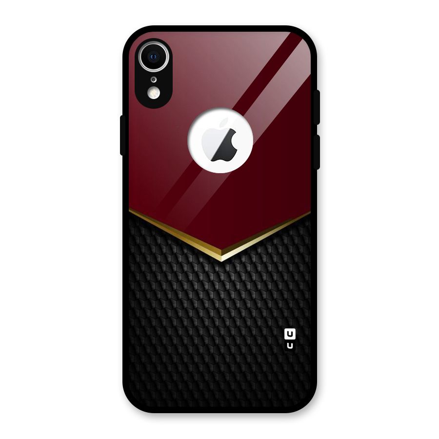 Rich Design Glass Back Case for iPhone XR Logo Cut