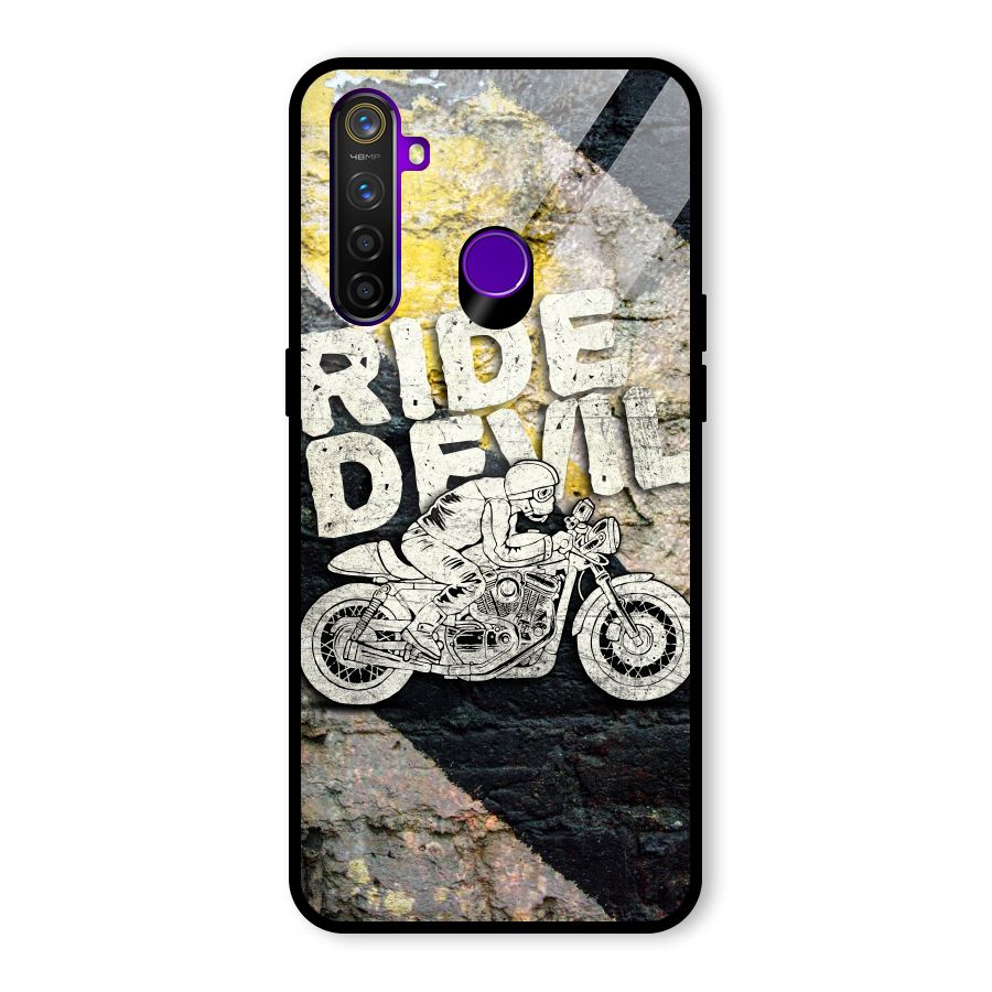 Ride Devil Glass Back Case for Realme 5 Pro