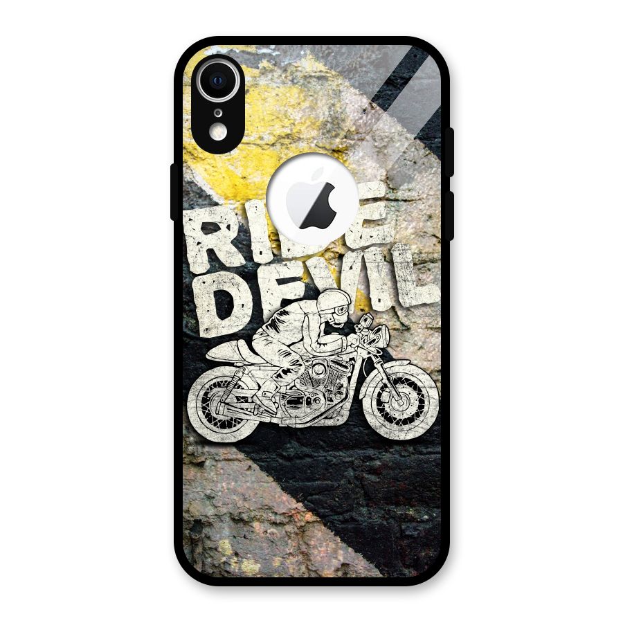 Ride Devil Glass Back Case for iPhone XR Logo Cut