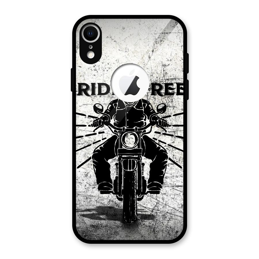 Ride Free Glass Back Case for iPhone XR Logo Cut