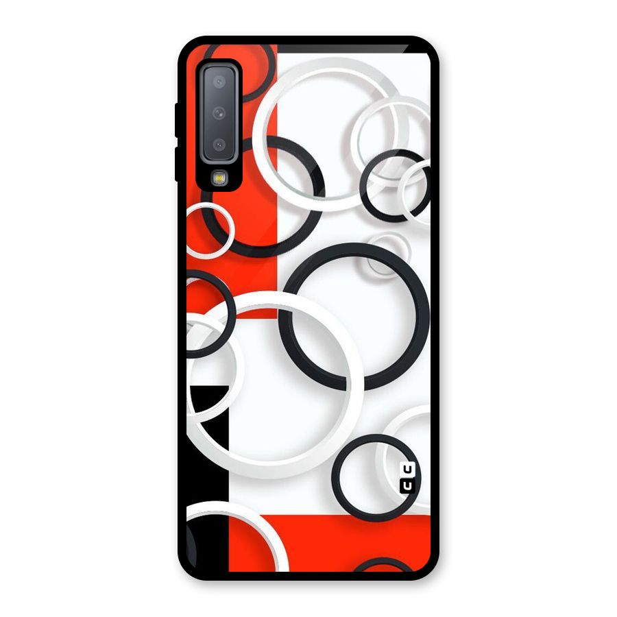 Rings Abstract Glass Back Case for Galaxy A7 (2018)