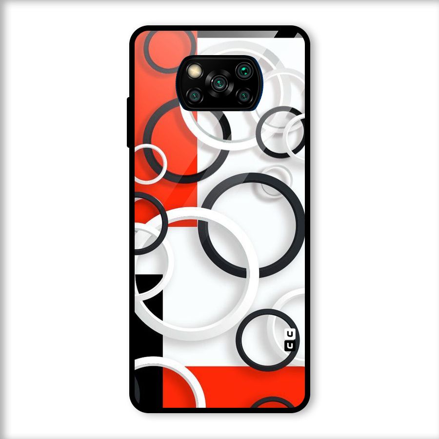 Rings Abstract Glass Back Case for Poco X3
