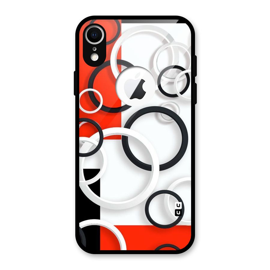 Rings Abstract Glass Back Case for iPhone XR Logo Cut