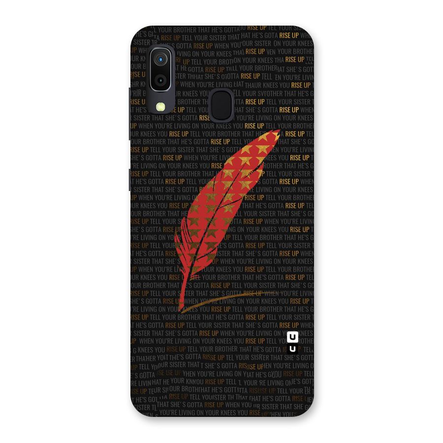 Rise Up Feather Back Case for Galaxy A20