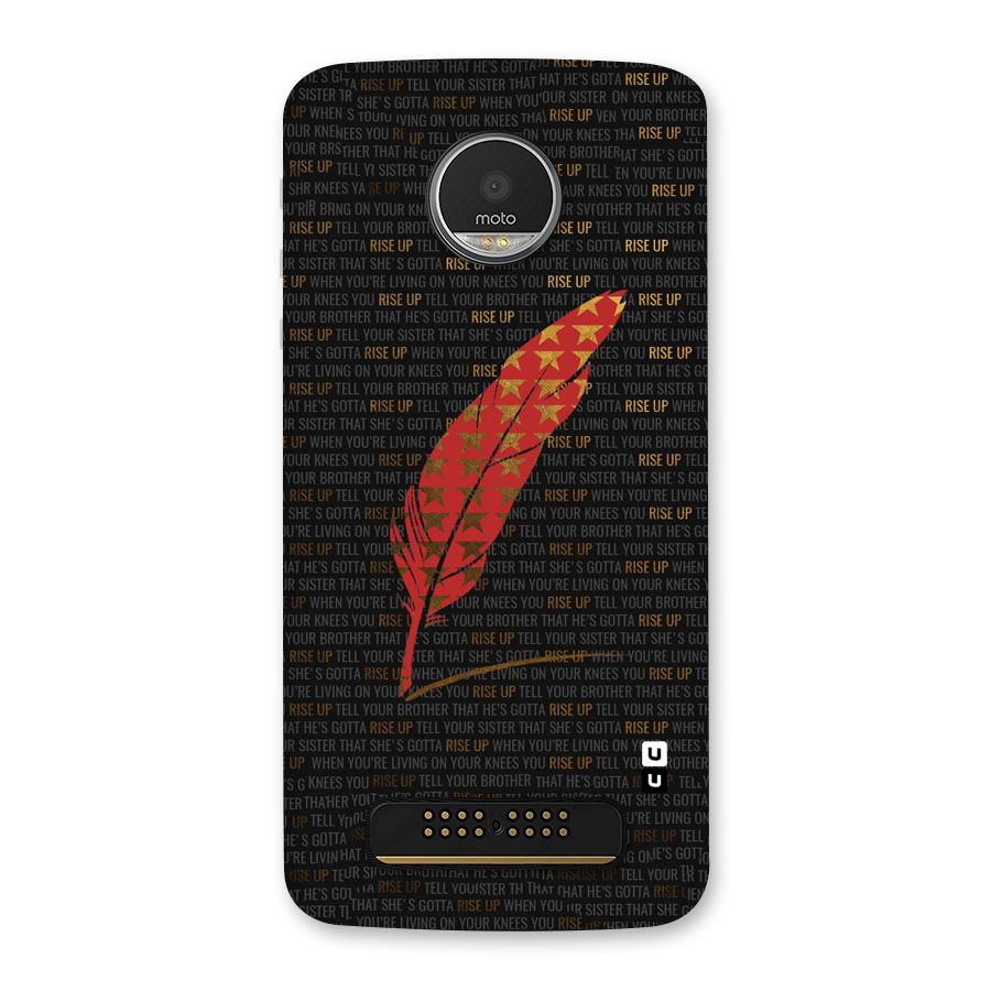 Rise Up Feather Back Case for Moto Z Play