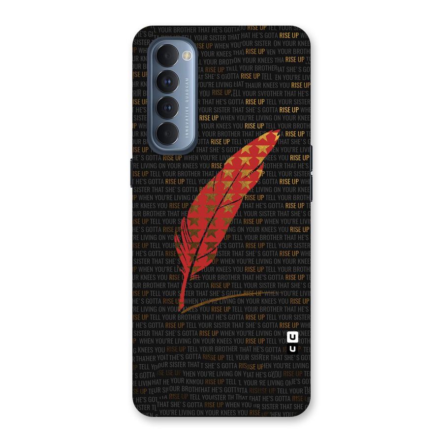 Rise Up Feather Back Case for Reno4 Pro