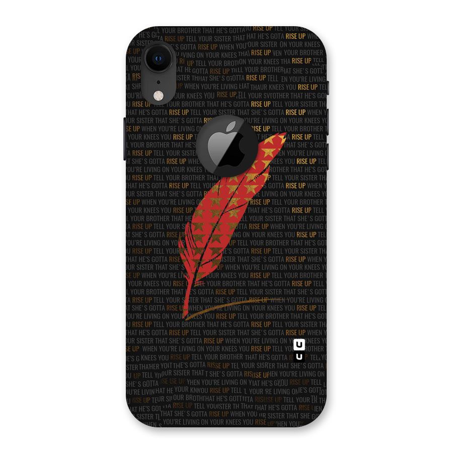 Rise Up Feather Back Case for iPhone XR Logo Cut