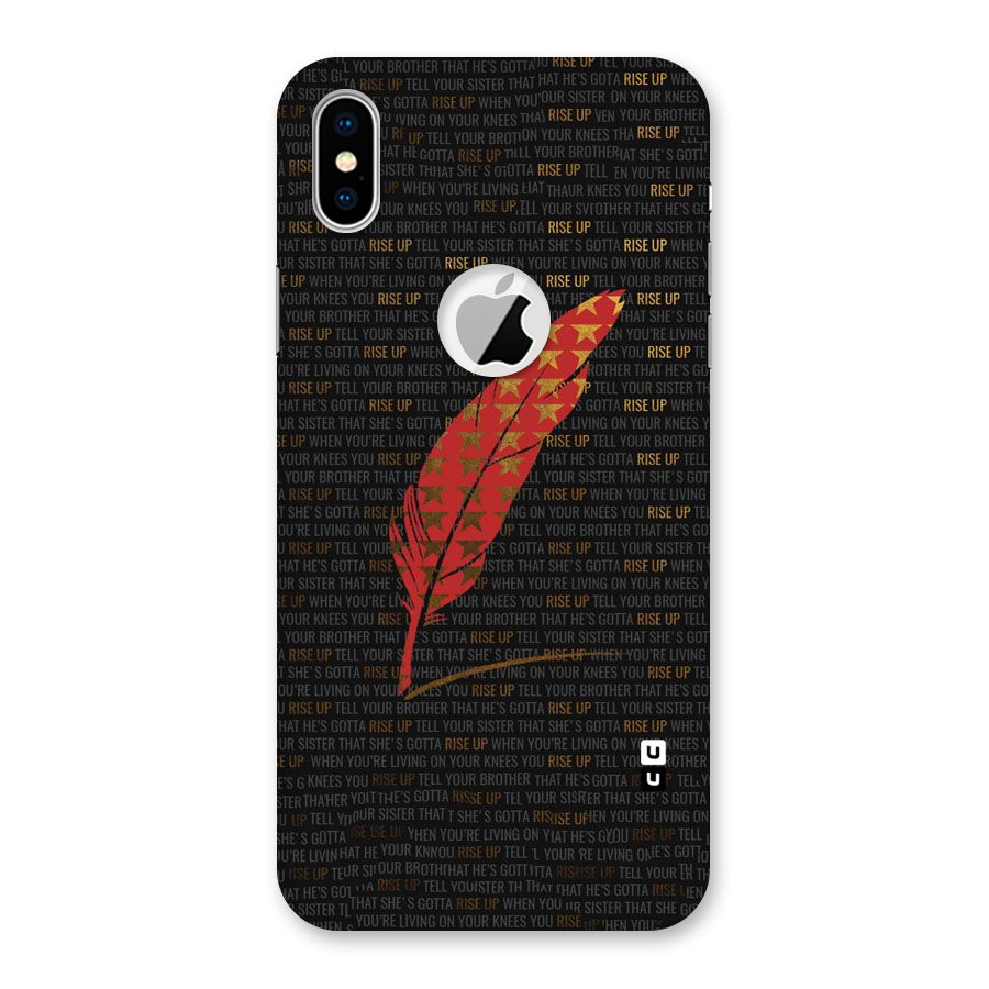 Rise Up Feather Back Case for iPhone XS Logo Cut