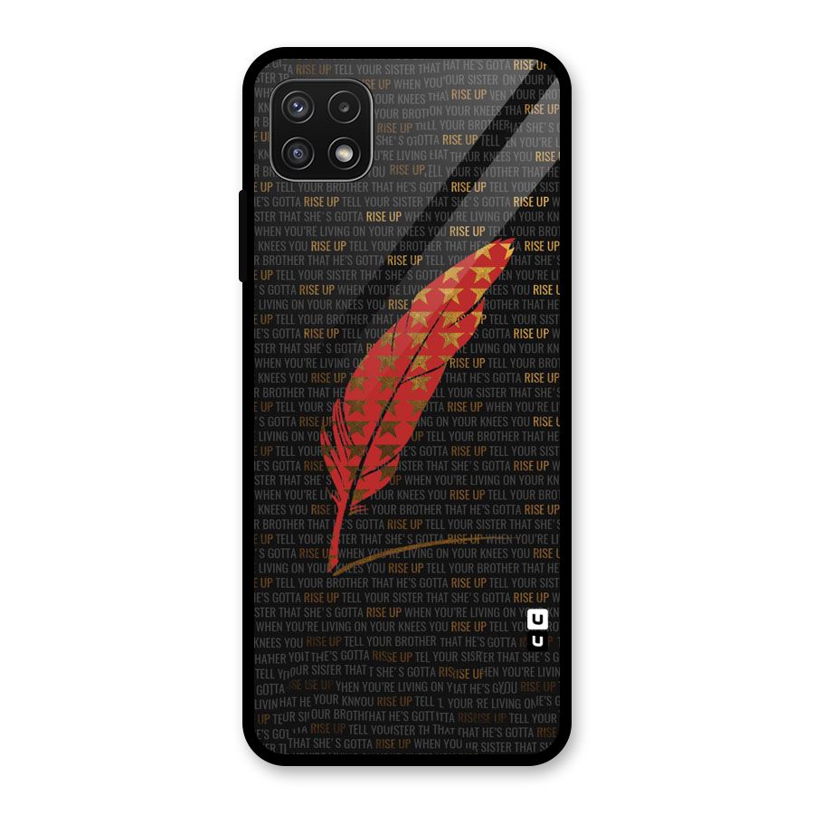 Rise Up Feather Glass Back Case for Galaxy A22 5G