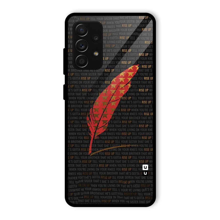 Rise Up Feather Glass Back Case for Galaxy A53 5G