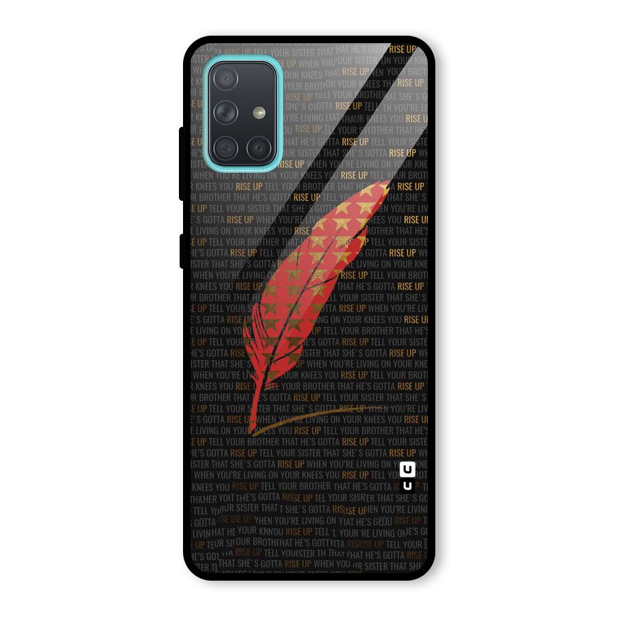 Rise Up Feather Glass Back Case for Galaxy A71