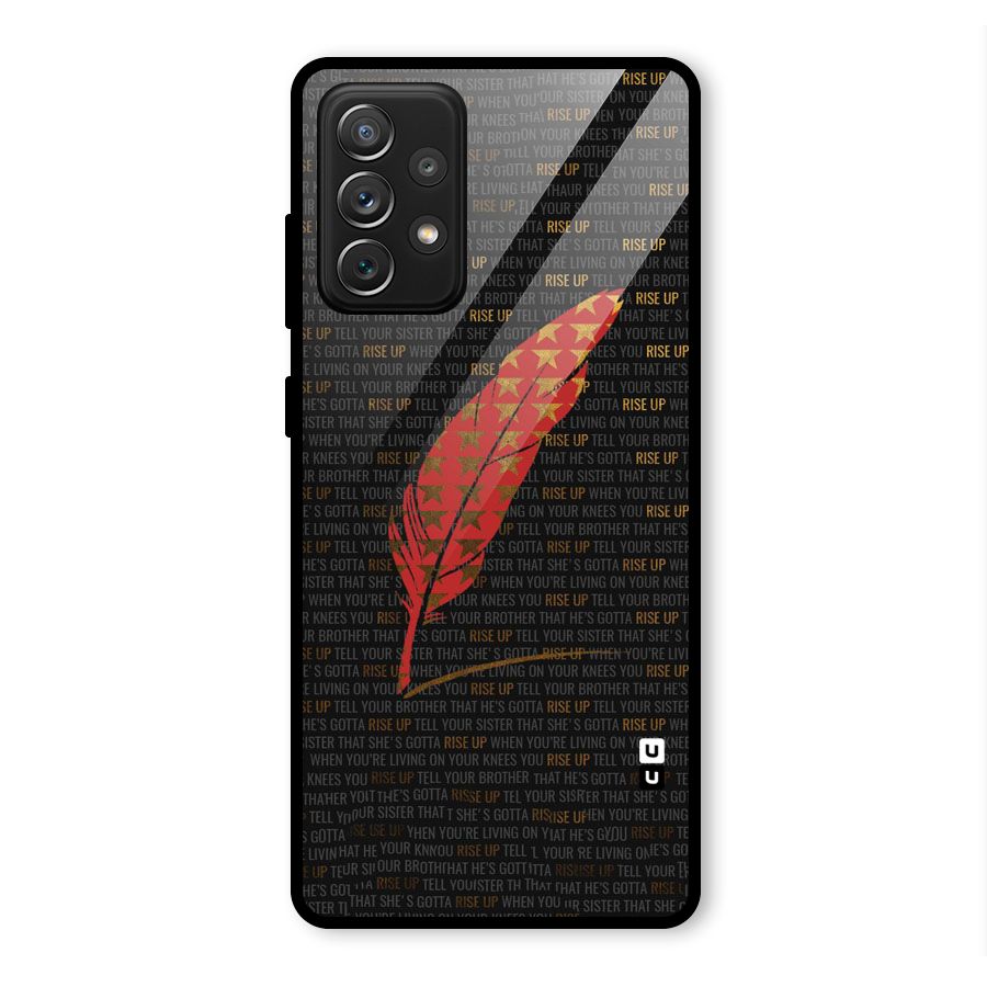 Rise Up Feather Glass Back Case for Galaxy A72