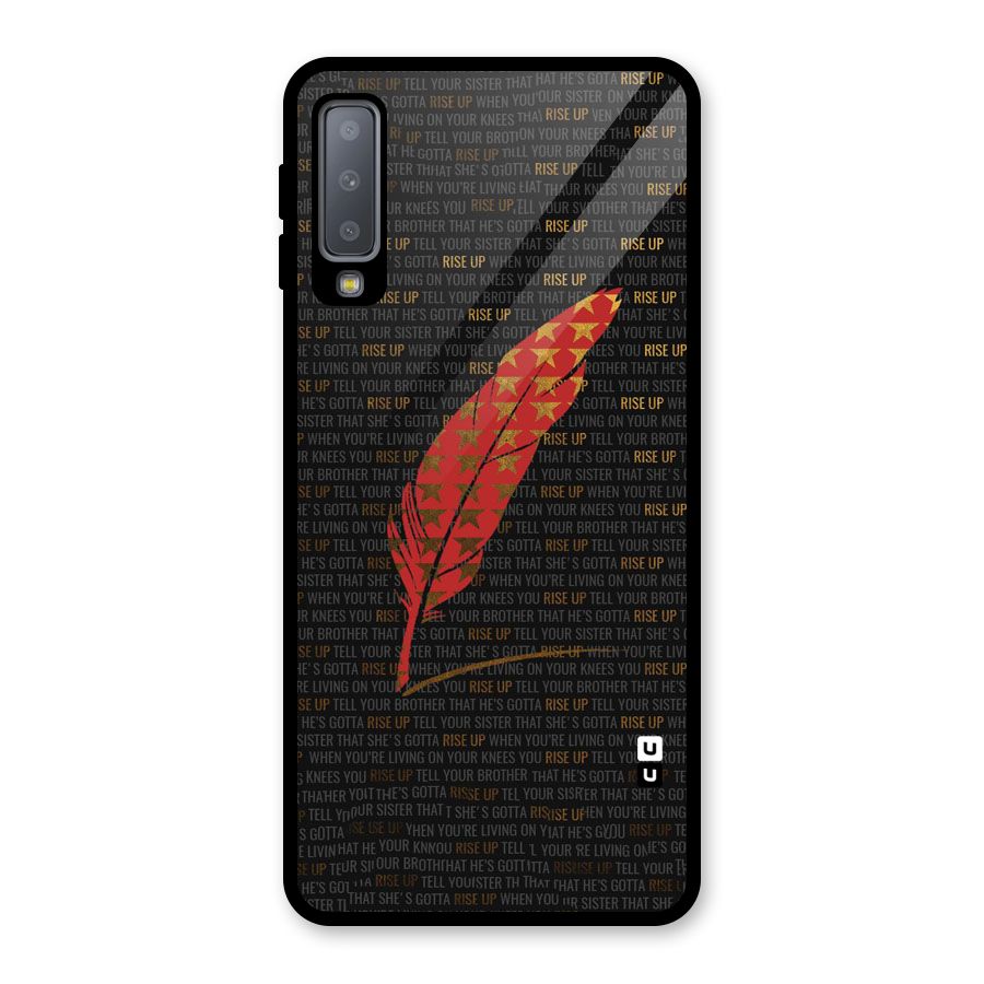Rise Up Feather Glass Back Case for Galaxy A7 (2018)
