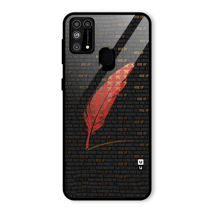 Rise Up Feather Glass Back Case for Galaxy F41