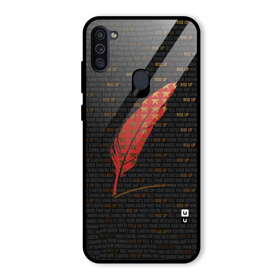 Rise Up Feather Glass Back Case for Galaxy M11