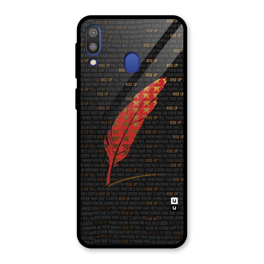 Rise Up Feather Glass Back Case for Galaxy M20