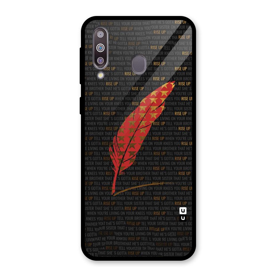 Rise Up Feather Glass Back Case for Galaxy M30