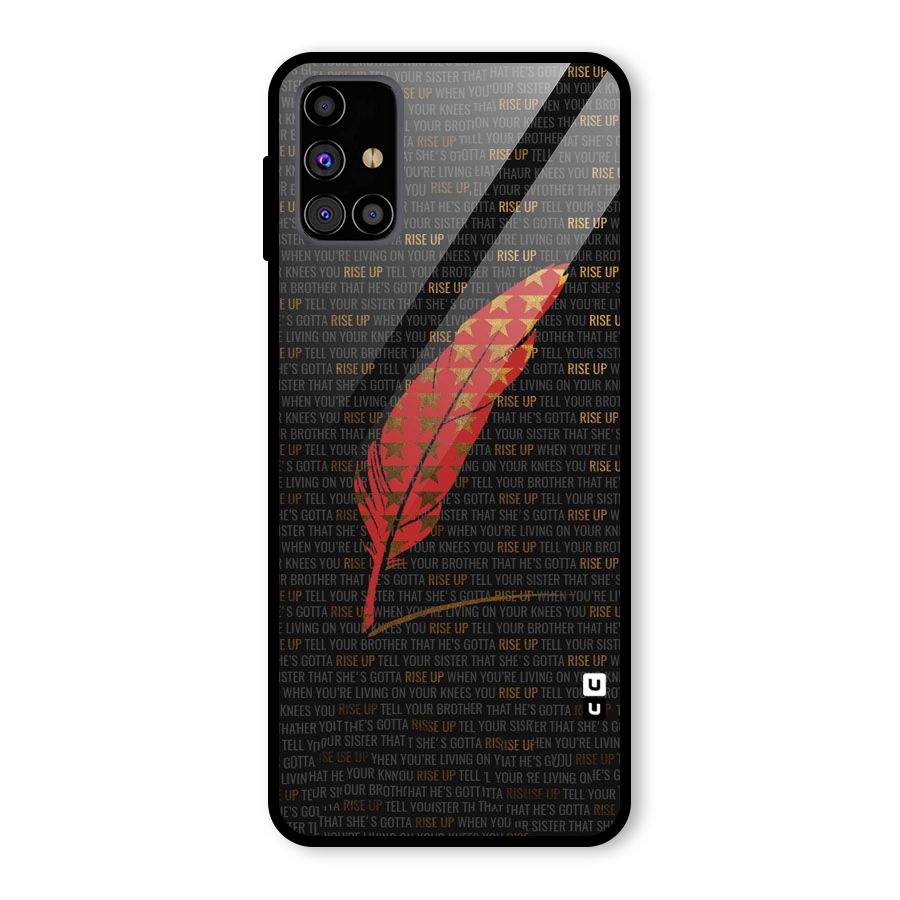 Rise Up Feather Glass Back Case for Galaxy M31s