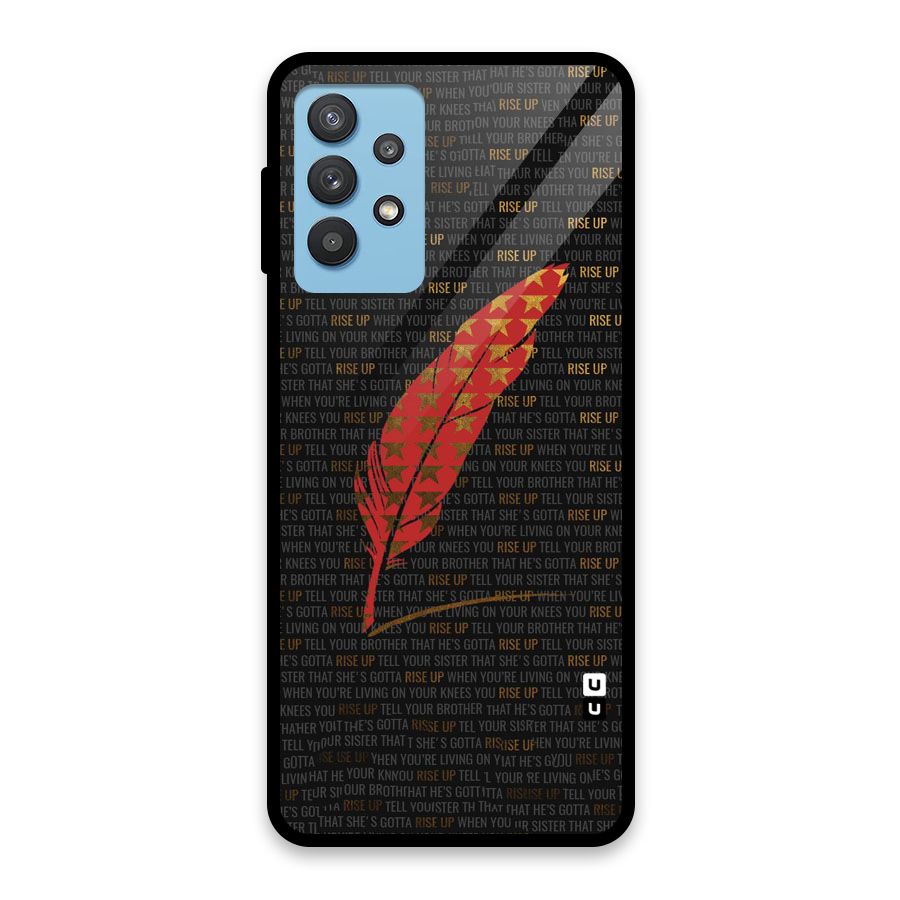 Rise Up Feather Glass Back Case for Galaxy M32 5G