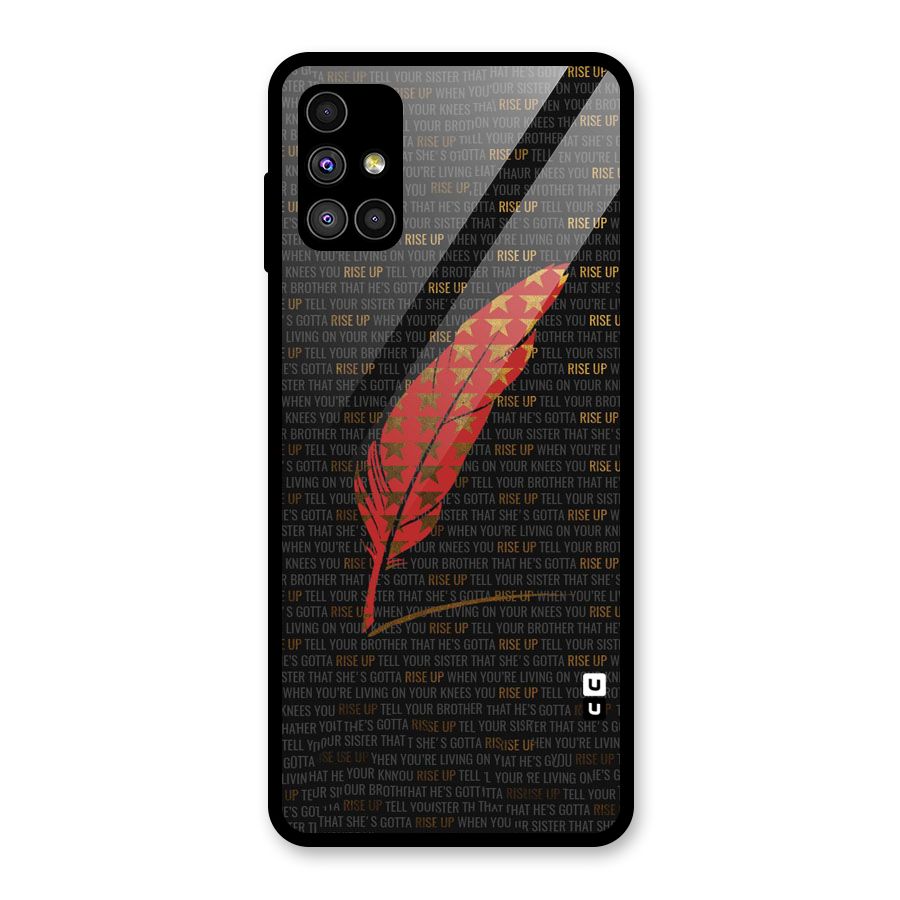 Rise Up Feather Glass Back Case for Galaxy M51