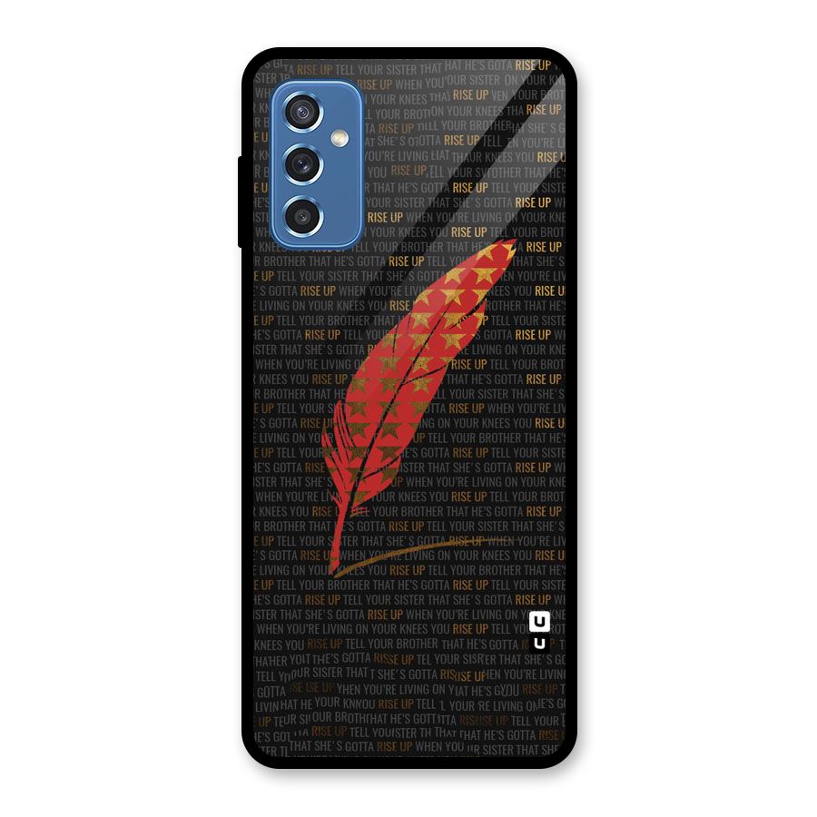 Rise Up Feather Glass Back Case for Galaxy M52 5G