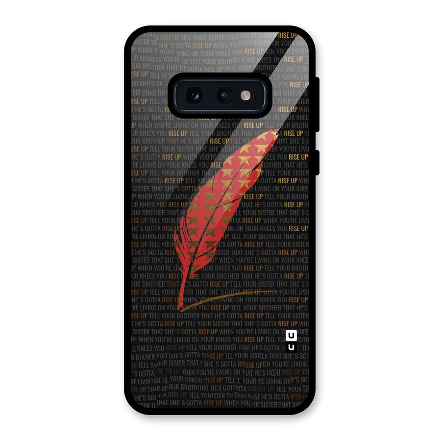 Rise Up Feather Glass Back Case for Galaxy S10e